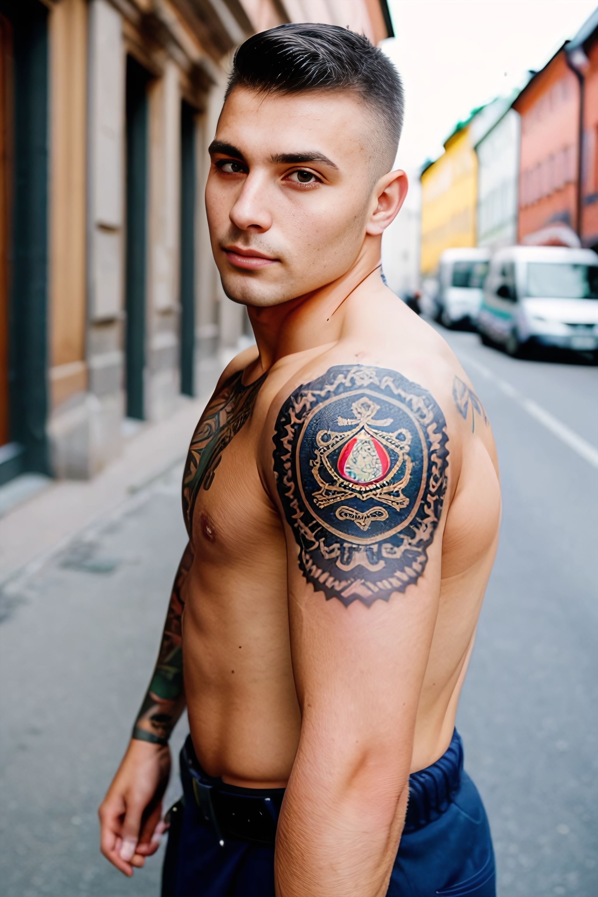 Portrait generated with Stable Diffusion.